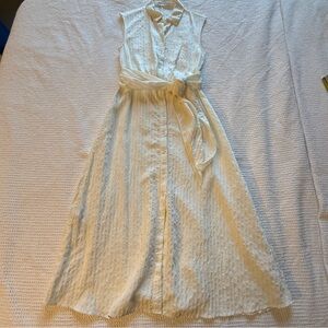 NWOT Mango Off-White Midi Dress size medium